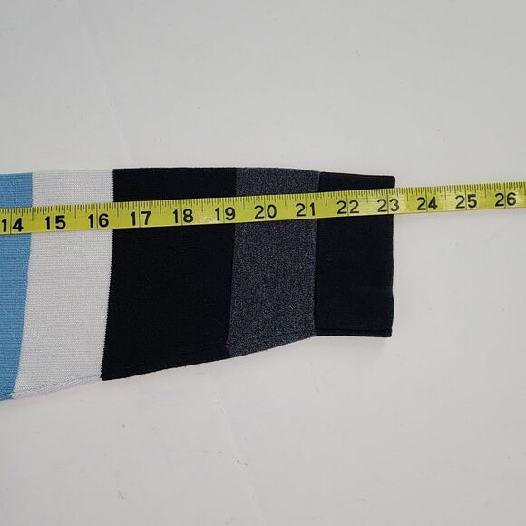 Jiberish Grey, Blue, Black & White Striped Knit Sweater Size M - Picture 2 of 7